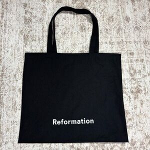 Reformation Black Canvas Tote Bag